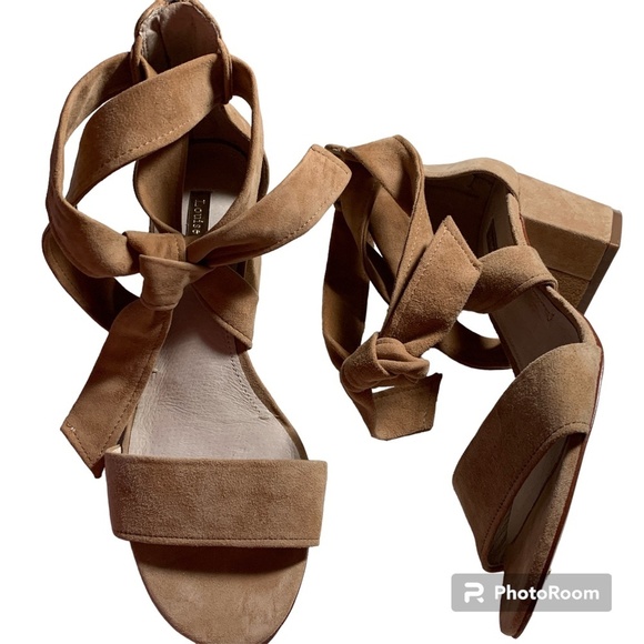 Louise et Cie Women's Shoes 7 M Leather Ankle Strap Blush Pink Open Toe Back Zip - Picture 3 of 12